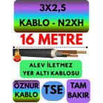 Avarson Öznur 3X2,5 N2XH (Alev Iletmez) Yer Altı Kablosu Metre Seçenekli - 16 METRE