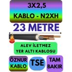 Avarson Öznur 3X2,5 N2XH (Alev Iletmez) Yer Altı Kablosu Metre Seçenekli - 23 METRE