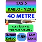 Avarson Öznur 3X2,5 N2XH (Alev Iletmez) Yer Altı Kablosu Metre Seçenekli - 40 METRE