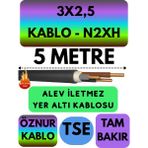 Avarson Öznur 3X2,5 N2XH (Alev Iletmez) Yer Altı Kablosu Metre Seçenekli - 5 METRE