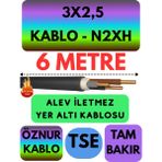 Avarson Öznur 3X2,5 N2XH (Alev Iletmez) Yer Altı Kablosu Metre Seçenekli - 6 METRE
