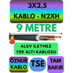 Avarson Öznur 3X2,5 N2XH (Alev Iletmez) Yer Altı Kablosu Metre Seçenekli - 9 METRE