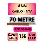 Avarson Öznur 4 MM NYA Enerji Kablosu, 70 Metre, Kahverengi