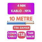 Avarson Öznur 4 MM NYA Kablo, 10 Metre, Mavi