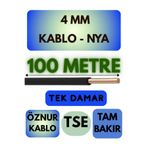 Avarson Öznur 4 MM NYA Kablo, 100 Metre, Siyah
