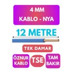 Avarson Öznur 4 MM NYA Kablo, 12 Metre, Mavi