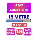 Avarson Öznur 4 MM NYA Kablo, 15 Metre, Mavi