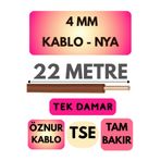 Avarson Öznur 4 MM NYA Kablo, 22 Metre, Kahverengi