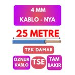 Avarson Öznur 4 MM NYA Kablo, 25 Metre, Mavi