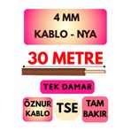 Avarson Öznur 4 MM NYA Kablo, 30 Metre, Kahverengi
