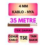 Avarson Öznur 4 MM NYA Kablo, 35 Metre, Kahverengi