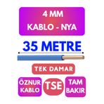 Avarson Öznur 4 MM NYA Kablo, 35 Metre, Mavi