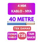 Avarson Öznur 4 MM NYA Kablo, 40 Metre, Mavi