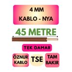 Avarson Öznur 4 MM NYA Kablo, 45 Metre, Kahverengi