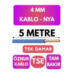 Avarson Öznur 4 MM NYA Kablo, 5 Metre, Mavi