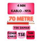 Avarson Öznur 4 MM NYA Kablo, 70 Metre, Kırmızı