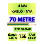 Avarson Öznur 4 MM NYA Kablo, 70 Metre, Sarı-Yeşil