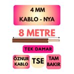 Avarson Öznur 4 MM NYA Kablo, 8 Metre, Kahverengi