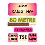Avarson Öznur 4 MM NYA Kablo, 80 Metre, Kahverengi