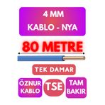 Avarson Öznur 4 MM NYA Kablo, 80 Metre, Mavi