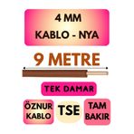 Avarson Öznur 4 MM NYA Kablo, 9 Metre, Kahverengi