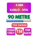 Avarson Öznur 4 MM NYA Kablo, 90 Metre, Mavi