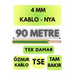 Avarson Öznur 4 MM NYA Kablo, 90 Metre, Sarı-Yeşil
