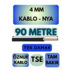 Avarson Öznur 4 MM NYA Kablo, 90 Metre, Siyah