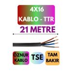 Avarson Öznur 4X16 TTR Kablo Metre Seçenekli (Siyah) 21 METRE