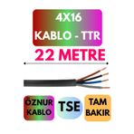 Avarson Öznur 4X16 TTR Kablo Metre Seçenekli (Siyah) 22 METRE