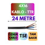 Avarson Öznur 4X16 TTR Kablo Metre Seçenekli (Siyah) 24 METRE