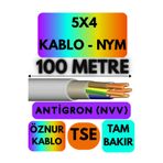 Avarson Öznur 5X4 Antigron NYM Kablo, 100 Metre, Gri
