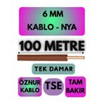 Avarson Öznur 6 MM NYA Enerji Kablosu, 100 Metre, Kahverengi