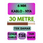 Avarson Öznur 6 MM NYA Enerji Kablosu, 30 Metre, Kahverengi