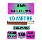 Avarson Öznur 6 MM NYA Kablo, 10 Metre, Kahverengi
