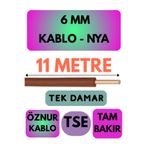 Avarson Öznur 6 MM NYA Kablo, 11 Metre, Kahverengi