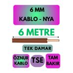 Avarson Öznur 6 MM NYA Kablo, 6 Metre, Kahverengi, Enerji Kablosu