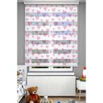 Avart Digital Çocuk Odası Pembe Şirin Kalpler Desenli Zebra Perde - Dijital Baskılı Zebra Stor Perde