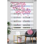 Avart Digital Japon Kiraz Çiçeği Desenli Dijital Baskılı Zebra Stor Perde - Genç Odası - Mutfak Perdesi - Blossom