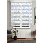 Avart Digital Modern ve Şık Soyut Yaprak Desenli Zebra Stor Perde (Gri) - Dijital Baskılı Zebra Stor Perde