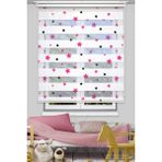 Avart Digital Pembe Siyah Yıldız Baskılı Çocuk Odası Perdesi - Dijital Baskılı Zebra Stor Perde - 190 x 200 cm