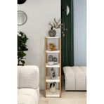 AVC Trade Beyaz Ahşap 5 Katlı Köşe Sehpa & Çiçeklik - Modern Aksesuar Standı