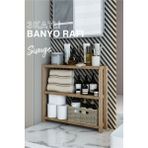 AVC Trade Fida Atlantik Çam Çok Amaçlı 3 Katlı Ahşap Banyo Mutfak Rafı Organizer Dekoratif Raf
