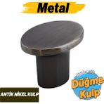 Avcı Antik Nikel Kulp Düğme Tek Vidalı Çekmece Mutfak Mobilya Dolabı Dolap Kulpu Kulbu Metal Kulpları