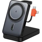 Avcı Teknoloji Market 10000 Mah Magsafe Manyetik Kablosuz Şarjlı Powerbank Stand 22.5W Hızlı Şarj Taşınabilir - Siyah