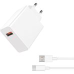 Avcı Teknoloji Market 120W Usb-C Type-C Hızlı Şarj Seti Pd Destekli Süper Hızlı Şarj Adaptörü ve Kablosu - Beyaz