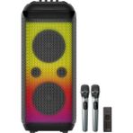 Avcı Teknoloji Market 90W Su Geçirmez Ultra Güçlü Stereo Bluetooth Speaker Taşınabilir Rgb Işıklı Karaoke Ses Bombası - Siyah