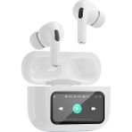 Avcı Teknoloji Market Bluetooth 5.3 Anc Enc Kulak İçi Kablosuz Kulaklık Ekranlı Şarj Kutulu Konforlu Kullanım - Beyaz