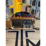 Avcı Teknoloji Market Nostaljik Radyo Bluetoothlu Fm Am USB Sd Kart Girişli Şarjlı Taşınabilir Ses Sistemi - Kahverengi