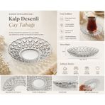 Avcılar Plastik Şeffaf Çay Tabağı 6 Lı Kalp Desenli Sunumluk